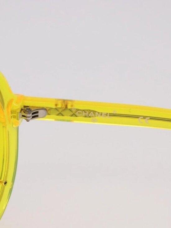 CHANEL Sunglasses Plastic Yellow CC Auth 184281M main image 9